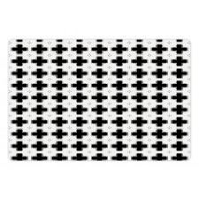 Dark Plus and White Squares Pet Mat