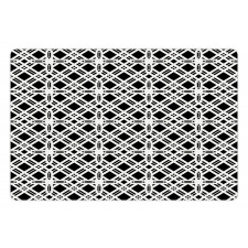 Monotone Vintage Squares Pet Mat