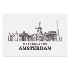 Netherlands City Skyline Pet Mat