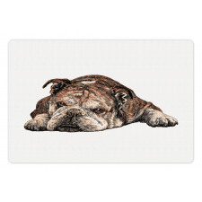 Single Hand Drawn Bulldog Pet Mat