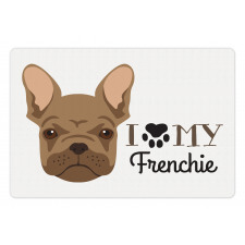 I Love My Frenchie Portrait Pet Mat