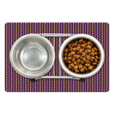 Round Retro Style Elements Pet Mat