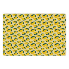 Graphic Lemons Leaves Pet Mat