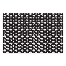 Monotone Peony Shapes Pet Mat