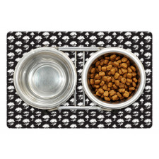 Monotone Peony Shapes Pet Mat