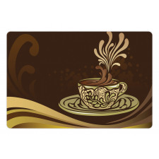 Ornamental Coffee Mug Design Pet Mat