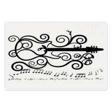 Retro Curls and Music Notes Pet Mat