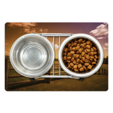 Rural Meadow Fence Sky Pet Mat