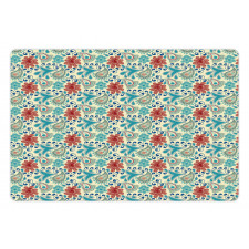 Flowers Folk Motifs Pet Mat