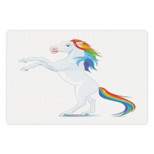 Reared up Horse Rainbow Mane Pet Mat