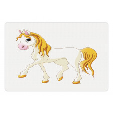 Funny Childish Horse Graphic Pet Mat