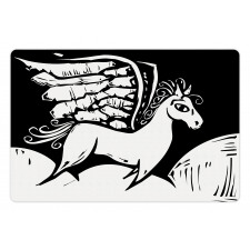 Monochromatic Pegasus Horse Pet Mat