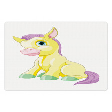 Childish Funny Cartoon Horse Pet Mat