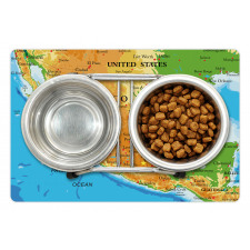 Detailed Map of Mexico Oceans Pet Mat