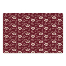 Bicolor Floral Graphic Art Pet Mat