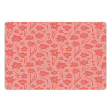 Romantic Simplistic Flowers Pet Mat