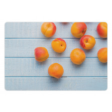 Apricots on Blue Wooden Table Pet Mat