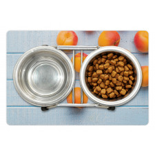 Apricots on Blue Wooden Table Pet Mat