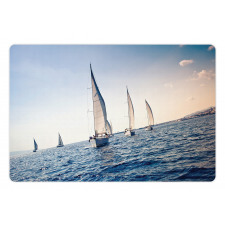 Racing Sport Sailboats Pet Mat