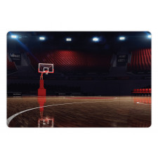 Empty Basketball Court Pet Mat