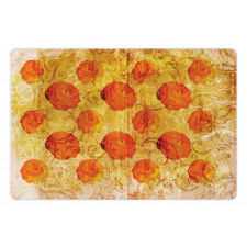 Grunge Rose Floral Art Pet Mat