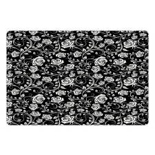 Roses on Swirling Stems Curl Pet Mat