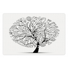 Abstract Leafy Floral Tree Pet Mat