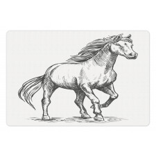 Sketchy Graphic of a Horse Pet Mat