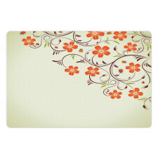 Ladybugs Flowers Spring Pet Mat