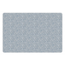 Botanical Dusty Blue Tones Pet Mat