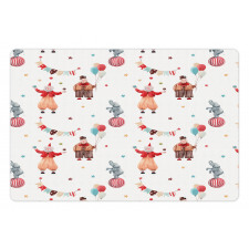 Watercolor Nursery Clowns Pet Mat