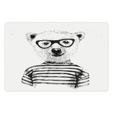 Bear in Glasses Fun Pet Mat