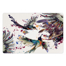 Lily Birds Watercolor Pet Mat