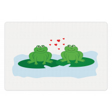 Cartoon 2 Frogs in Romance Pet Mat