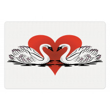 Couple Swans Lake Hearts Art Pet Mat