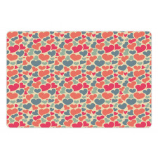 Colorful Hearts Motifs Art Pet Mat