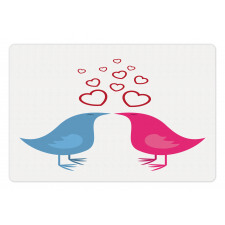 Birds Heart Symbols Romance Pet Mat