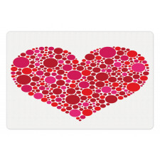 Dots Hearts Romantic Motif Pet Mat