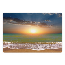 Sandy Beach Waves Sunset Pet Mat