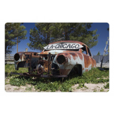 Old Abandoned Car USA Pet Mat