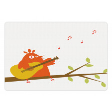 Singing Orange Bird on Branch Pet Mat