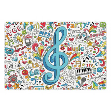 Big Clef with Doodles Around Pet Mat