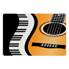 Piano Keys Wave and Guitar Pet Mat