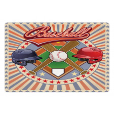 Retro Pop Art Baseball Pet Mat