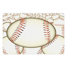 Baseball Ball Pattern Pet Mat
