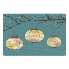 Lanterns Hanging on Tree Pet Mat