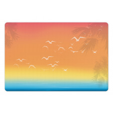 Seagull Palm Trees Sun Pet Mat