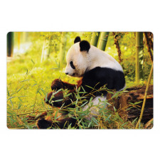 Panda Sitting in Forest Pet Mat