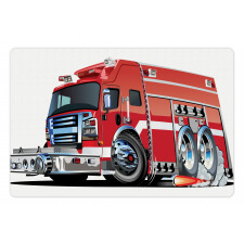 Fire Truck Rescue Team Pet Mat