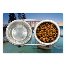 Romantic Lake Sunset Pet Mat